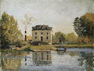 Alfred Sisley Factory on the banks of the Seine. Bougival Norge oil painting art